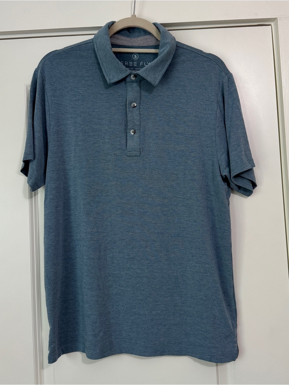 Free Fly Small Blue Short Sleeve Bamboo Polo Shirt